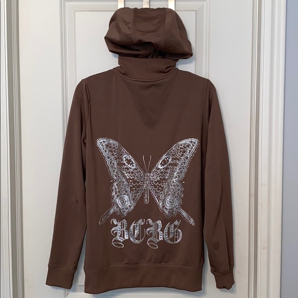 rhinestone butterfly zip up hoodie